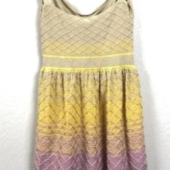 Missoni Dress 44 Gold Ombré Knit Patterned Sheath - Picture 9 of 11